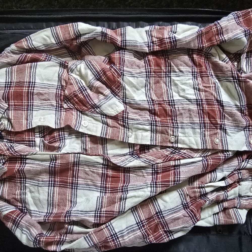 GAP Red and White Casual Button Down Shirt